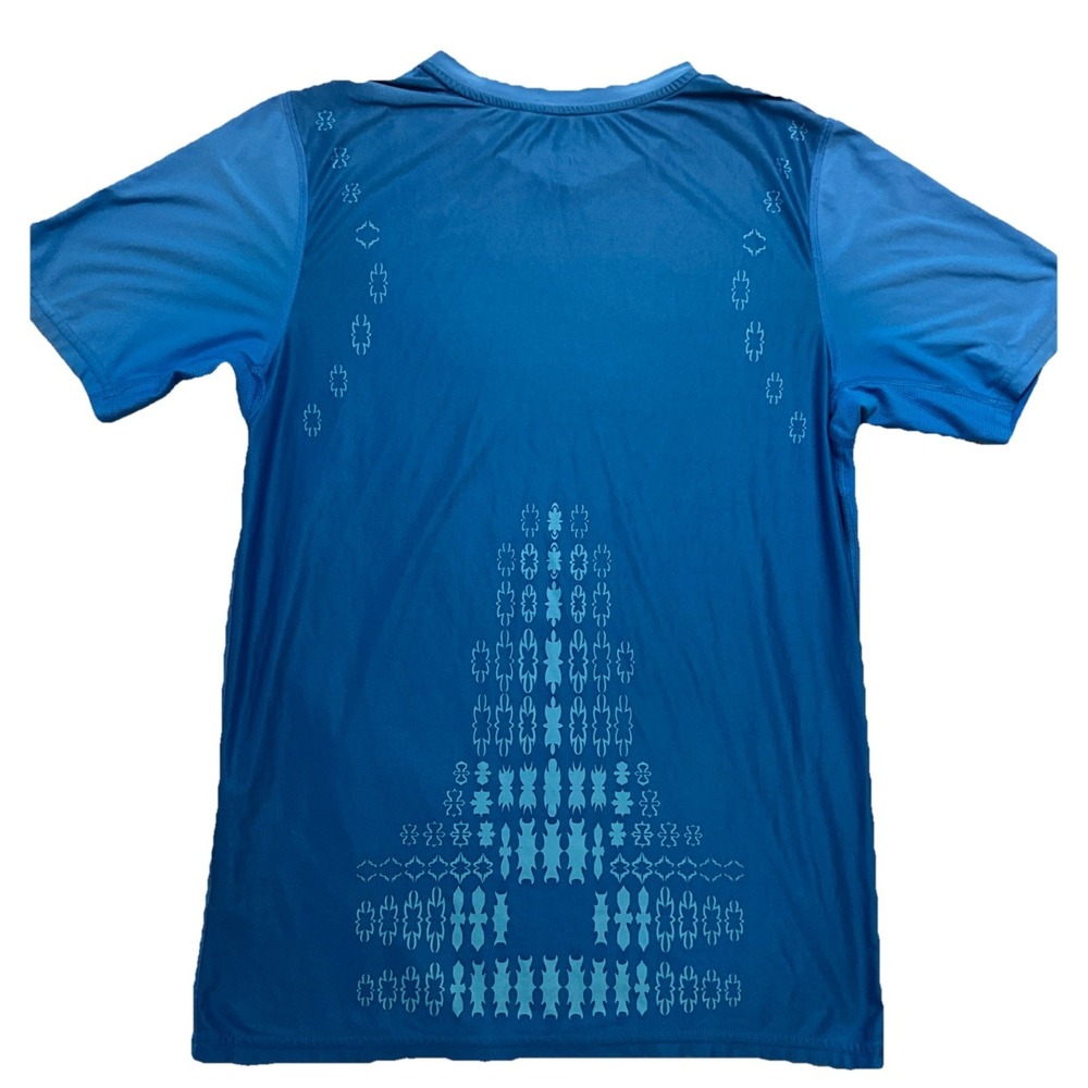Nike Dri Fit Blue Short Sleeve V-neck Sport Shirt Size L - Picture 5 of 6